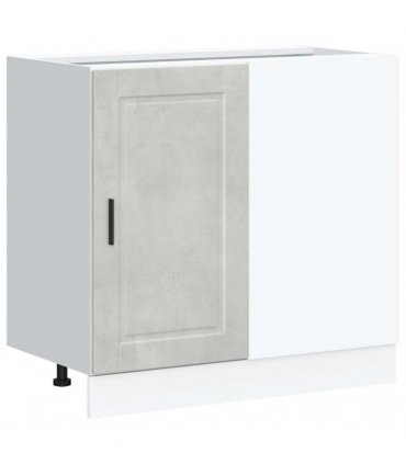 vidaXL Kitchen Base Cabinet Porto Concrete Grey Engineered W — Size: 86 x 46 x 81.5 cm, Model: 1x corner bottom cabinet (1 door)
