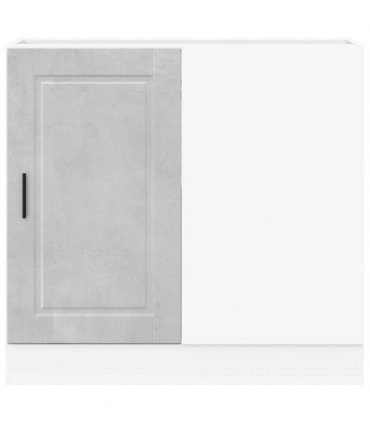 vidaXL Kitchen Base Cabinet Porto Concrete Grey Engineered W — Size: 86 x 46 x 81.5 cm, Model: 1x corner bottom cabinet (1 door)