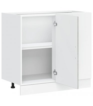 vidaXL Kitchen Base Cabinet Porto Concrete Grey Engineered W — Size: 86 x 46 x 81.5 cm, Model: 1x corner bottom cabinet (1 door)