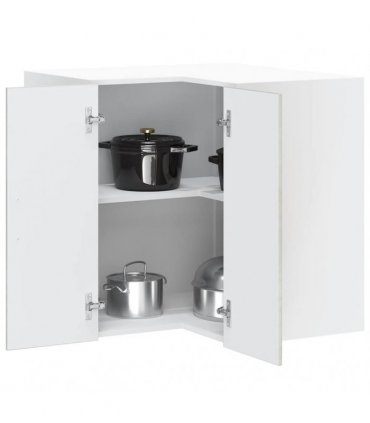 vidaXL Kitchen Wall Corner Cabinet "Porto" Concrete Grey Engineered Wood — Size: 57 x 57 x 60 cm, Model: 1x wall corner cabinet