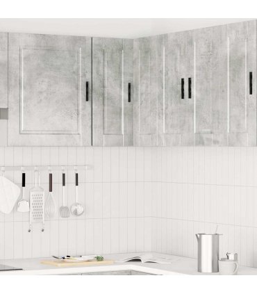 vidaXL Kitchen Wall Corner Cabinet "Porto" Concrete Grey Engineered Wood — Size: 57 x 57 x 60 cm, Model: 1x wall corner cabinet