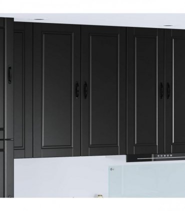 vidaXL Wall Cabinet PORTO Black 40 x 31 x 100 cm Engineered Wood — Model: 1x wall cabinet (1 door)