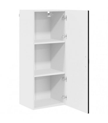 vidaXL Wall Cabinet PORTO Black 40 x 31 x 100 cm Engineered Wood — Model: 1x wall cabinet (1 door)