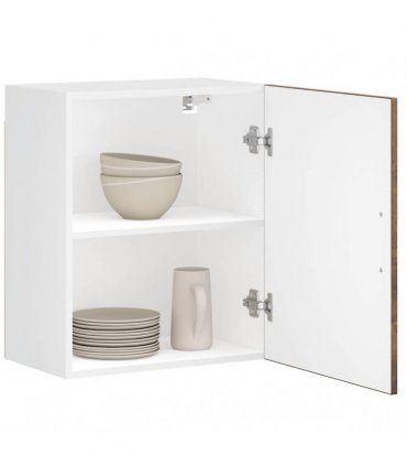 vidaXL Kitchen Wall Cabinet Porto Smoked Oak Engineered Wood — Size: 50 x 31 x 60 cm, Model: 1x wall cabinet (1 door)