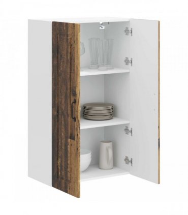 vidaXL Wall Cabinet PORTO Old Wood 60 x 31 x 100 cm Engineered Wood — Model: 1x wall cabinet (2 doors)