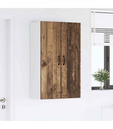 vidaXL Wall Cabinet PORTO Old Wood 60 x 31 x 100 cm Engineered Wood — Model: 1x wall cabinet (2 doors)