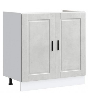 vidaXL Sink Base Cabinet "Porto" Concrete Grey 80x46x81.5 cm Engin — Size: 80 x 46 x 81.5 cm, Model: 1x bottom cabinet (2 doors)