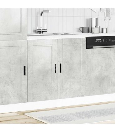 vidaXL Sink Base Cabinet "Porto" Concrete Grey 80x46x81.5 cm Engin — Size: 80 x 46 x 81.5 cm, Model: 1x bottom cabinet (2 doors)