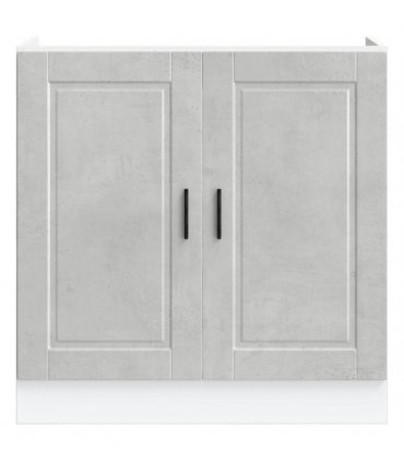vidaXL Sink Base Cabinet "Porto" Concrete Grey 80x46x81.5 cm Engin — Size: 80 x 46 x 81.5 cm, Model: 1x bottom cabinet (2 doors)