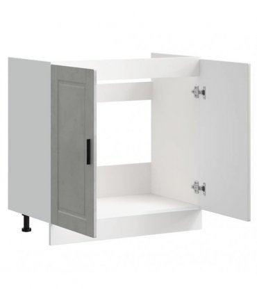 vidaXL Sink Base Cabinet "Porto" Concrete Grey 80x46x81.5 cm Engin — Size: 80 x 46 x 81.5 cm, Model: 1x bottom cabinet (2 doors)