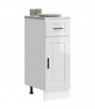 vidaXL Kitchen Base Cabinet Porto High Gloss White Enginee — Size: 30 x 46 x 81.5 cm, Model: 1x bottom cabinet (1 door 1 drawer)