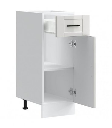 vidaXL Kitchen Base Cabinet Porto High Gloss White Enginee — Size: 30 x 46 x 81.5 cm, Model: 1x bottom cabinet (1 door 1 drawer)