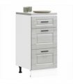 vidaXL Kitchen Base Cabinet Porto Grey Sonoma Engineered Wood — Size: 40 x 46 x 81.5 cm, Model: 1x bottom cabinet (3 drawers)