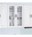 vidaXL Wall Glass Cabinet PORTO High Gloss White 80 x 31 x 100 cm — Model: 1x wall glass cabinet (2 doors)