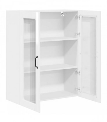 vidaXL Wall Glass Cabinet PORTO High Gloss White 80 x 31 x 100 cm — Model: 1x wall glass cabinet (2 doors)