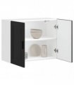 vidaXL Kitchen Wall Cabinet Porto Black Engineered Wood — Size: 80 x 31 x 60 cm, Model: 1x wall cabinet (2 doors)
