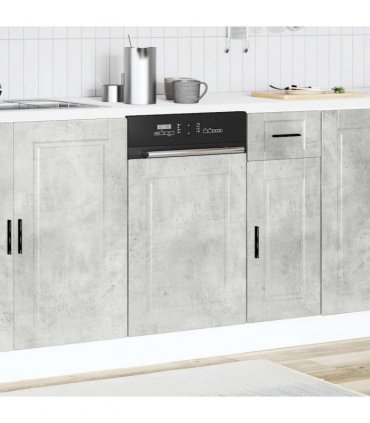 vidaXL Dishwasher Panel Porto Concrete Grey 45x1,5x57 cm Engineered Wood — Size: 45 x 1.5 x 67 cm, Model: 1x dishwasher panel