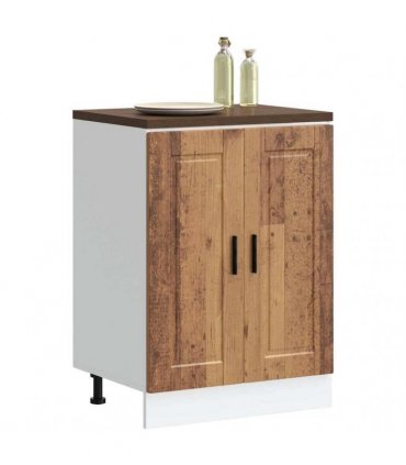 vidaXL Kitchen Base Cabinet Porto Old Wood Engineered Wood — Size: 60 x 46 x 81.5 cm, Model: 1x bottom cabinet (2 doors)