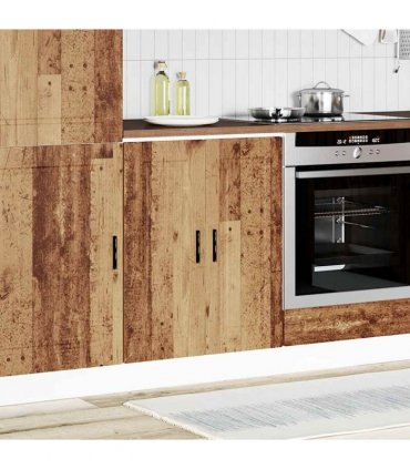 vidaXL Kitchen Base Cabinet Porto Old Wood Engineered Wood — Size: 60 x 46 x 81.5 cm, Model: 1x bottom cabinet (2 doors)