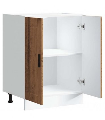 vidaXL Kitchen Base Cabinet Porto Old Wood Engineered Wood — Size: 60 x 46 x 81.5 cm, Model: 1x bottom cabinet (2 doors)