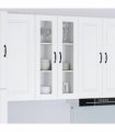 vidaXL Wall Glass Cabinet PORTO White 60 x 31 x 100 cm Engineered Wood — Model: 1x wall glass cabinet (2 doors)