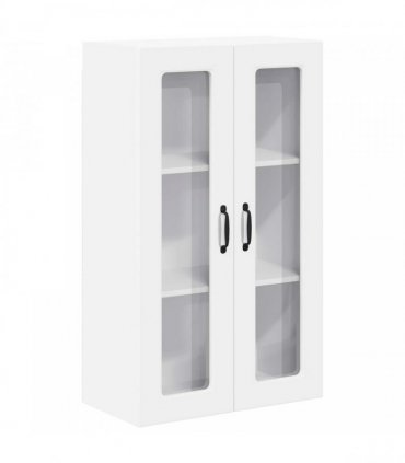 vidaXL Wall Glass Cabinet PORTO White 60 x 31 x 100 cm Engineered Wood — Model: 1x wall glass cabinet (2 doors)