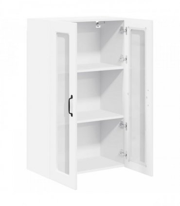 vidaXL Wall Glass Cabinet PORTO White 60 x 31 x 100 cm Engineered Wood — Model: 1x wall glass cabinet (2 doors)