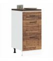 vidaXL Kitchen Base Cabinet Porto Old Wood Engineered Wood — Size: 40 x 46 x 81.5 cm, Model: 1x bottom cabinet (3 drawers)