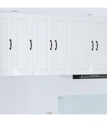 vidaXL Wall Cabinet PORTO 2 pcs High Gloss White 30 x 31 x 80 cm — Model: 2x wall cabinet (1 door)