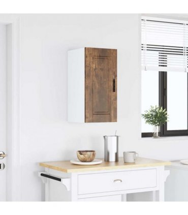 vidaXL Kitchen Wall Cabinet Porto Smoked Oak Engineered Wood — Size: 30 x 31 x 60 cm, Model: 1x wall cabinet (1 door)