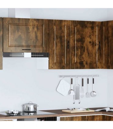 vidaXL Kitchen Wall Cabinet Porto Smoked Oak Engineered Wood — Size: 30 x 31 x 60 cm, Model: 1x wall cabinet (1 door)