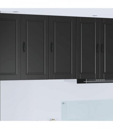 vidaXL Wall Cabinet PORTO Black 40 x 31 x 80 cm Engineered Wood — Model: 1x wall cabinet (1 door)