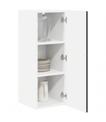 vidaXL Wall Cabinet PORTO Black 40 x 31 x 80 cm Engineered Wood — Model: 1x wall cabinet (1 door)