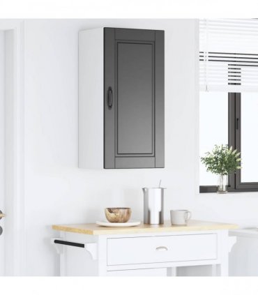vidaXL Wall Cabinet PORTO Black 40 x 31 x 80 cm Engineered Wood — Model: 1x wall cabinet (1 door)