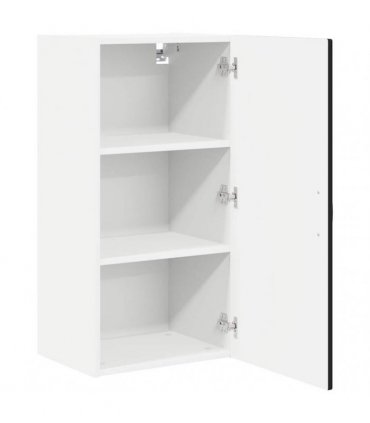 vidaXL Wall Cabinet PORTO Black 40 x 31 x 80 cm Engineered Wood — Model: 1x wall cabinet (1 door)