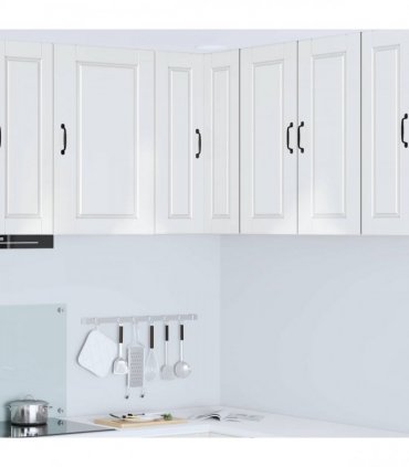 vidaXL Wall Corner Cabinet PORTO High Gloss White 57 x 57 x 80 cm — Model: 1x wall corner cabinet