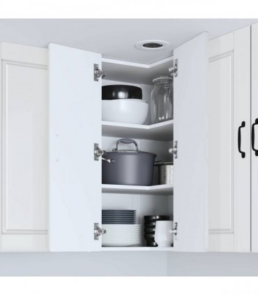 vidaXL Wall Corner Cabinet PORTO High Gloss White 57 x 57 x 80 cm — Model: 1x wall corner cabinet