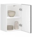 vidaXL Kitchen Wall Cabinet Porto Black Engineered Wood — Size: 40 x 31 x 60 cm, Model: 1x wall cabinet (1 door)