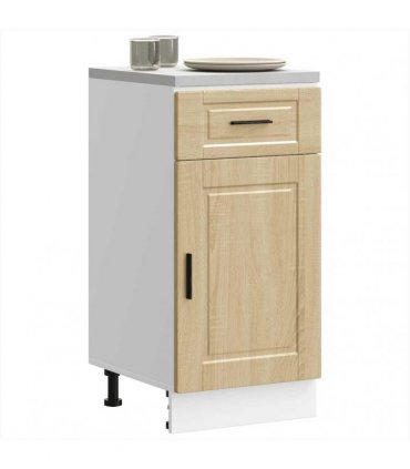 vidaXL Kitchen Base Cabinet Porto Sonoma Oak Engineered Wo — Size: 40 x 46 x 81.5 cm, Model: 1x bottom cabinet (1 door 1 drawer)