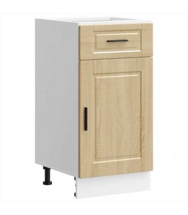 vidaXL Kitchen Base Cabinet Porto Sonoma Oak Engineered Wo — Size: 40 x 46 x 81.5 cm, Model: 1x bottom cabinet (1 door 1 drawer)