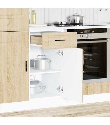 vidaXL Kitchen Base Cabinet Porto Sonoma Oak Engineered Wo — Size: 40 x 46 x 81.5 cm, Model: 1x bottom cabinet (1 door 1 drawer)