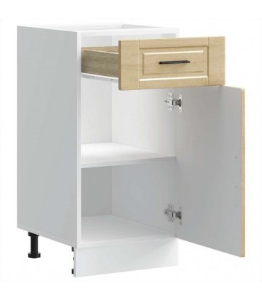 vidaXL Kitchen Base Cabinet Porto Sonoma Oak Engineered Wo — Size: 40 x 46 x 81.5 cm, Model: 1x bottom cabinet (1 door 1 drawer)
