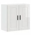 vidaXL Kitchen Wall Cabinet Porto High Gloss White Engineered Wood — Size: 60 x 31 x 60 cm, Model: 1x wall cabinet (2 doors)
