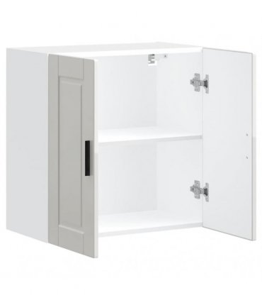 vidaXL Kitchen Wall Cabinet Porto High Gloss White Engineered Wood — Size: 60 x 31 x 60 cm, Model: 1x wall cabinet (2 doors)