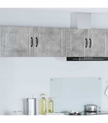 vidaXL Wall Cabinet PORTO 2 pcs Concrete Grey 50 x 31 x 40 cm — Model: 2x wall cabinet (1 door)