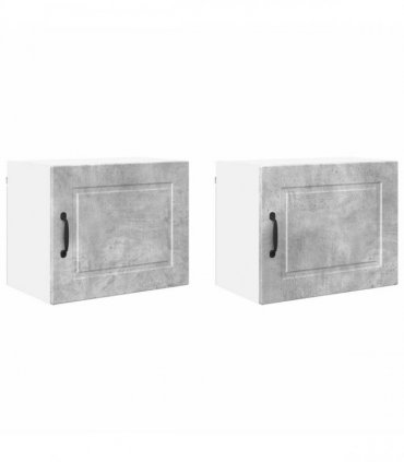vidaXL Wall Cabinet PORTO 2 pcs Concrete Grey 50 x 31 x 40 cm — Model: 2x wall cabinet (1 door)