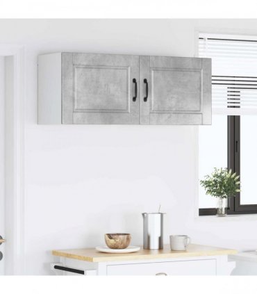 vidaXL Wall Cabinet PORTO 2 pcs Concrete Grey 50 x 31 x 40 cm — Model: 2x wall cabinet (1 door)