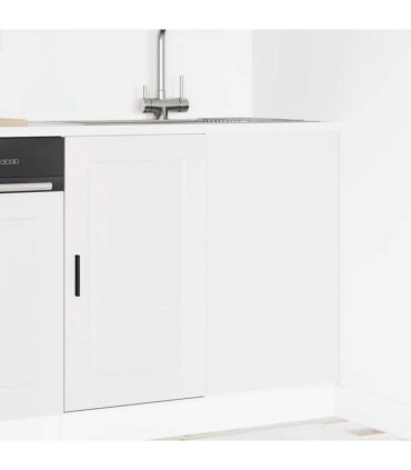 vidaXL Kitchen Base Cabinet Porto White Engineered Wood — Size: 86 x 46 x 81.5 cm, Model: 1x corner bottom cabinet (1 door)