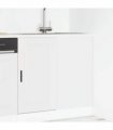 vidaXL Kitchen Base Cabinet Porto White Engineered Wood — Size: 86 x 46 x 81.5 cm, Model: 1x corner bottom cabinet (1 door)