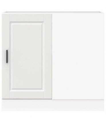 vidaXL Kitchen Base Cabinet Porto White Engineered Wood — Size: 86 x 46 x 81.5 cm, Model: 1x corner bottom cabinet (1 door)
